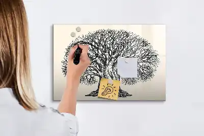Beschreibbare Magnettafel in Form eines großen Naturbaums