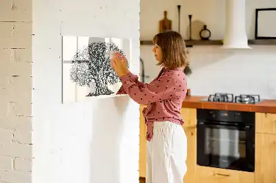 Beschreibbare Magnettafel in Form eines großen Naturbaums