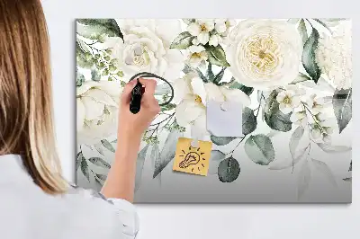 Schreib-Magnettafel mit Blumenmotiv