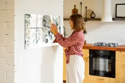 Schreib-Magnettafel mit Blumenmotiv