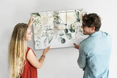 Schreib-Magnettafel mit Blumenmotiv