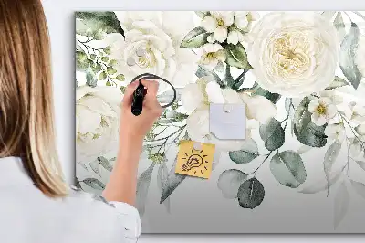 Schreib-Magnettafel mit Blumenmotiv