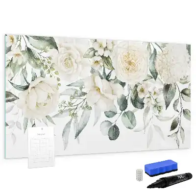 Schreib-Magnettafel mit Blumenmotiv