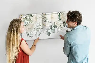 Schreib-Magnettafel mit Blumenmotiv