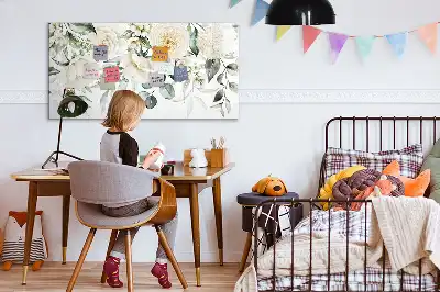 Schreib-Magnettafel mit Blumenmotiv