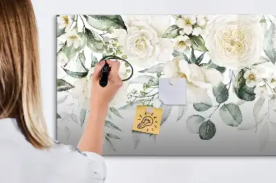 Schreib-Magnettafel mit Blumenmotiv