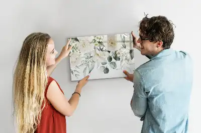 Schreib-Magnettafel mit Blumenmotiv