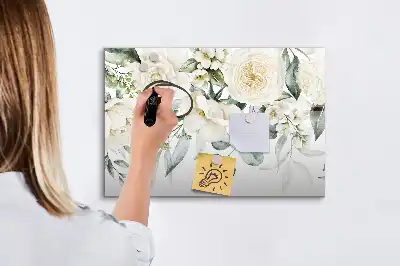 Schreib-Magnettafel mit Blumenmotiv