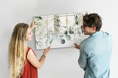 Schreib-Magnettafel mit Blumenmotiv