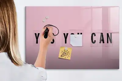 Schreib-Magnettafel mit dem Motiv „Ja du kannst“