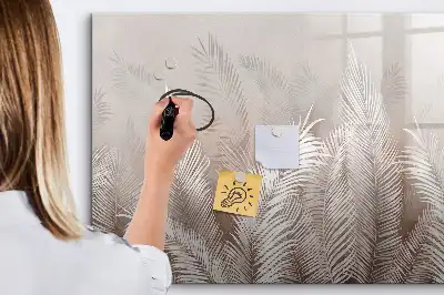 Beschreibbare Magnettafel mit Motiv Exotische Blätter