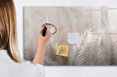 Beschreibbare Magnettafel mit Motiv Exotische Blätter