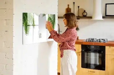 Magnetische Schreibtafel mit Palmenblätter-Motiv