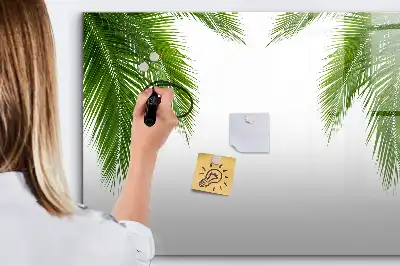 Magnetische Schreibtafel mit Palmenblätter-Motiv