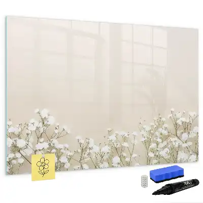 Beschreibbare Magnettafel mit Motiv blühende Blumen