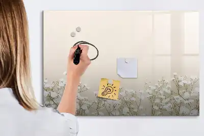 Beschreibbare Magnettafel mit Motiv blühende Blumen