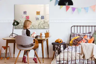 Beschreibbare Magnettafel mit Motiv blühende Blumen