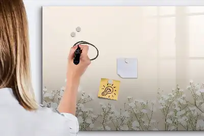 Beschreibbare Magnettafel mit Motiv blühende Blumen