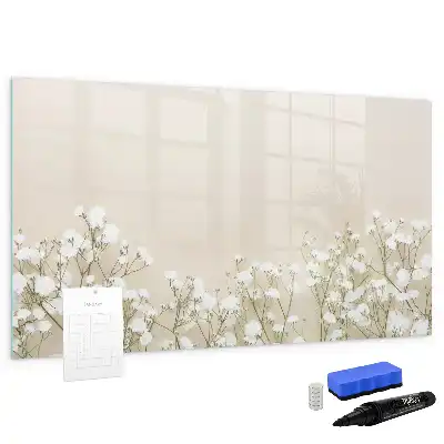 Beschreibbare Magnettafel mit Motiv blühende Blumen