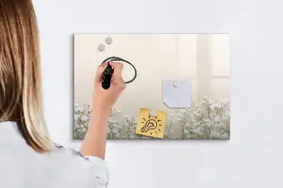 Beschreibbare Magnettafel mit Motiv blühende Blumen