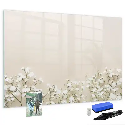 Beschreibbare Magnettafel mit Motiv blühende Blumen