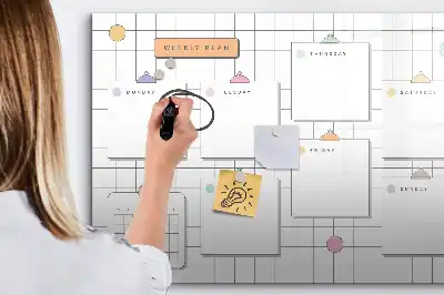 Beschreibbare Magnettafel mit Wochenplanung
