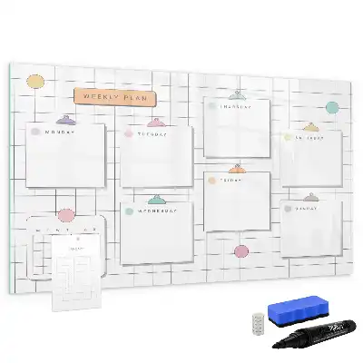 Beschreibbare Magnettafel mit Wochenplanung
