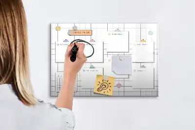 Beschreibbare Magnettafel mit Wochenplanung