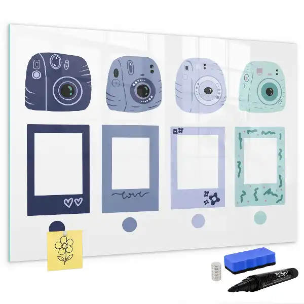 Magnetische Schreibtafel im Polaroid-Design Magnettafel mit Rahmen für Notizen