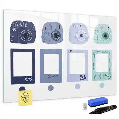 Magnetische Schreibtafel im Polaroid-Design Magnettafel mit Rahmen für Notizen