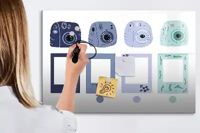 Magnetische Schreibtafel im Polaroid-Design Magnettafel mit Rahmen für Notizen