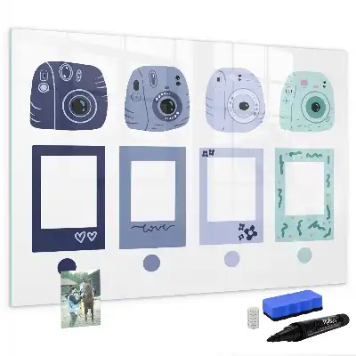 Magnetische Schreibtafel im Polaroid-Design Magnettafel mit Rahmen für Notizen