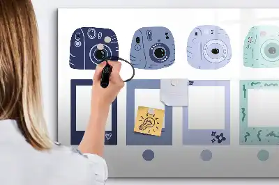Magnetische Schreibtafel im Polaroid-Design Magnettafel mit Rahmen für Notizen