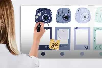 Magnetische Schreibtafel im Polaroid-Design Magnettafel mit Rahmen für Notizen