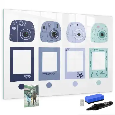 Magnetische Schreibtafel im Polaroid-Design Magnettafel mit Rahmen für Notizen