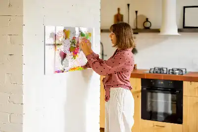 Schreib-Magnettafel mit Aquarell-Weltkarte Motiv