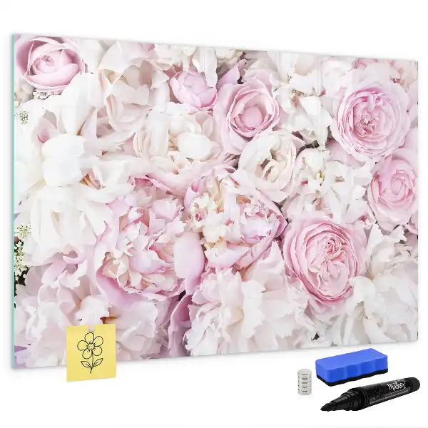 Beschreibbare Magnettafel mit dekorativem Blumenmotiv