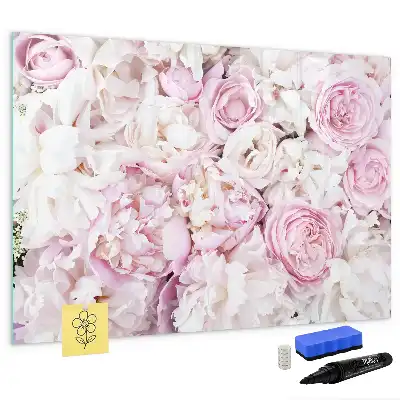 Beschreibbare Magnettafel mit dekorativem Blumenmotiv