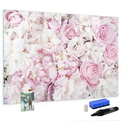Beschreibbare Magnettafel mit dekorativem Blumenmotiv