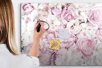 Beschreibbare Magnettafel mit dekorativem Blumenmotiv