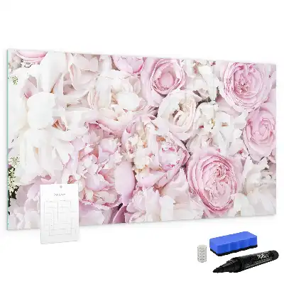Beschreibbare Magnettafel mit dekorativem Blumenmotiv