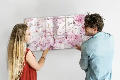 Beschreibbare Magnettafel mit dekorativem Blumenmotiv