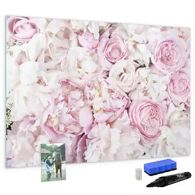 Beschreibbare Magnettafel mit dekorativem Blumenmotiv