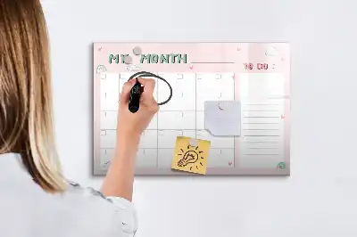 Beschreibbare Magnettafel als Monatsplaner für Kinder