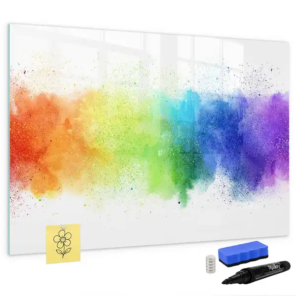 Beschreibbare Magnettafel mit abstraktem Regenbogen-Motiv