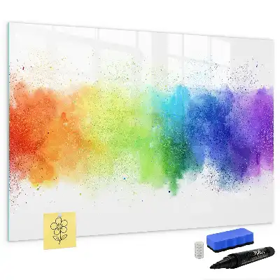 Beschreibbare Magnettafel mit abstraktem Regenbogen-Motiv