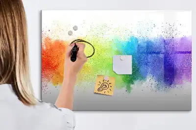 Beschreibbare Magnettafel mit abstraktem Regenbogen-Motiv