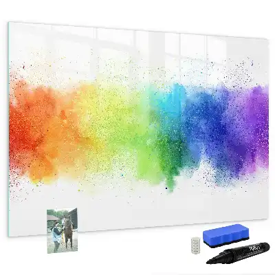 Beschreibbare Magnettafel mit abstraktem Regenbogen-Motiv