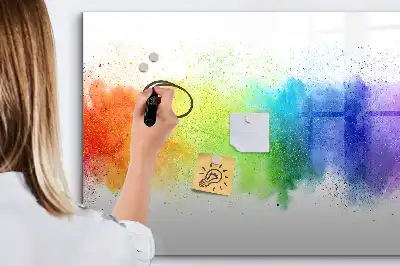 Beschreibbare Magnettafel mit abstraktem Regenbogen-Motiv