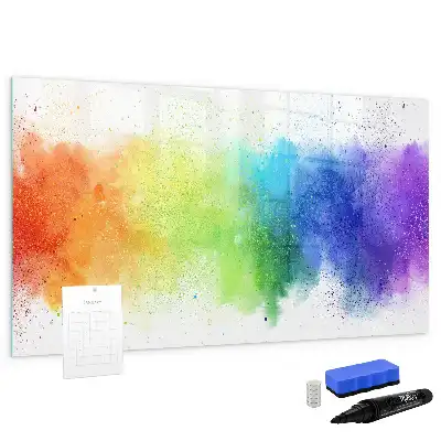 Beschreibbare Magnettafel mit abstraktem Regenbogen-Motiv